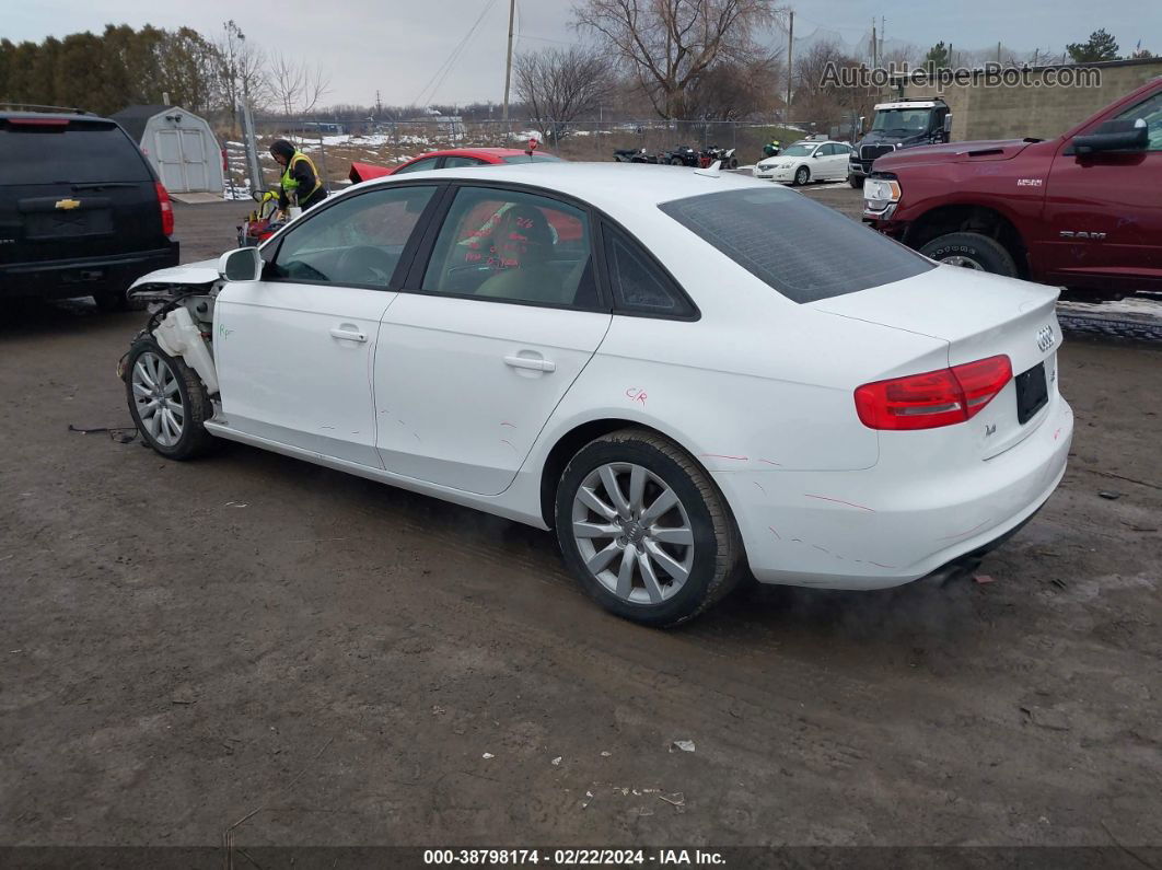 2013 Audi A4 2.0t Premium White vin: WAUBFAFL7DN009931