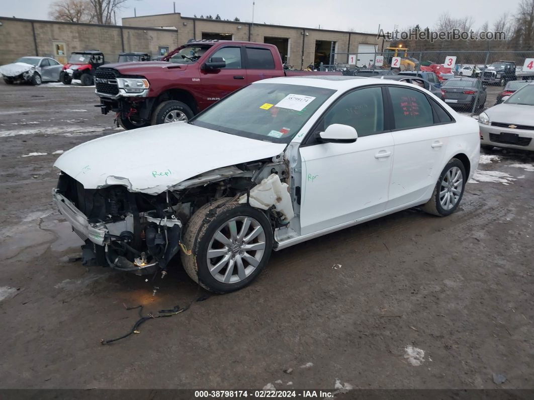 2013 Audi A4 2.0t Premium White vin: WAUBFAFL7DN009931