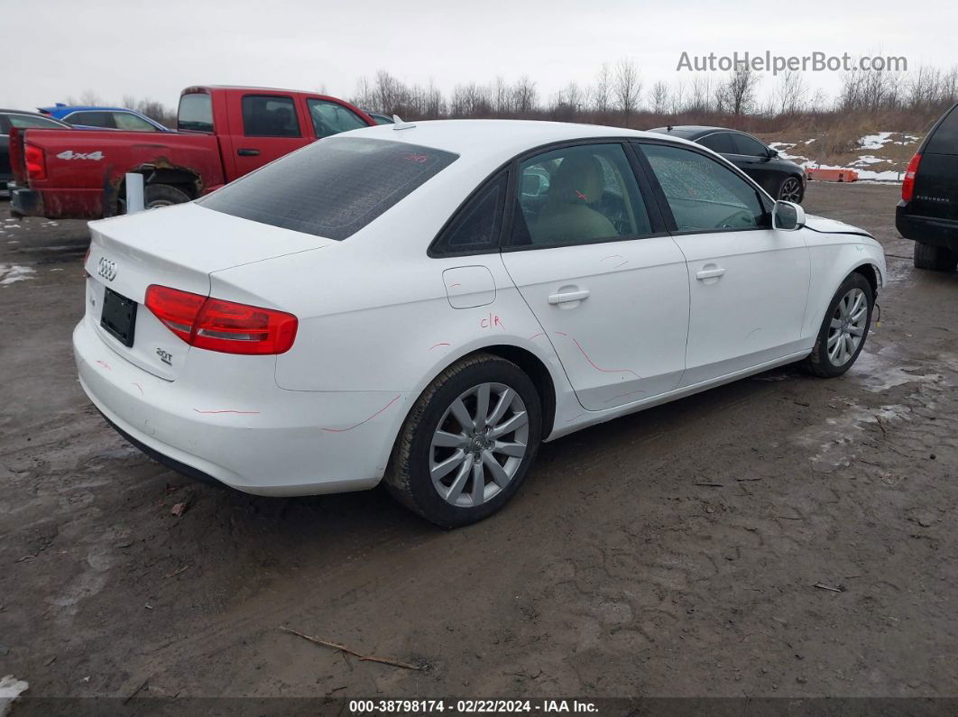 2013 Audi A4 2.0t Premium White vin: WAUBFAFL7DN009931