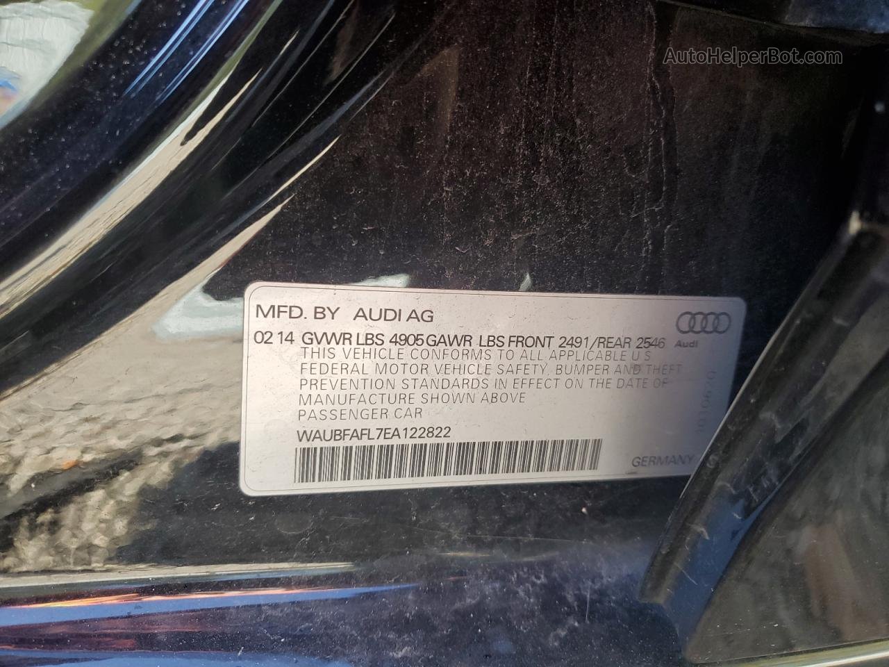 2014 Audi A4 Premium Черный vin: WAUBFAFL7EA122822