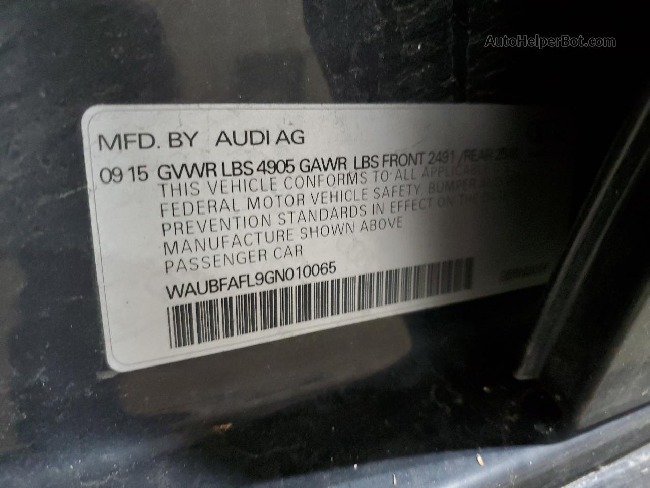 2016 Audi A4 Premium S-line Black vin: WAUBFAFL9GN010065
