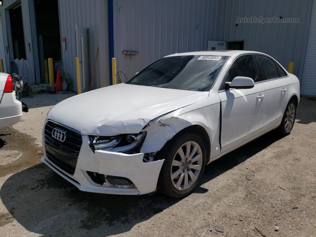 2013 Audi A4 Premium White vin: WAUBFAFLXDN004464