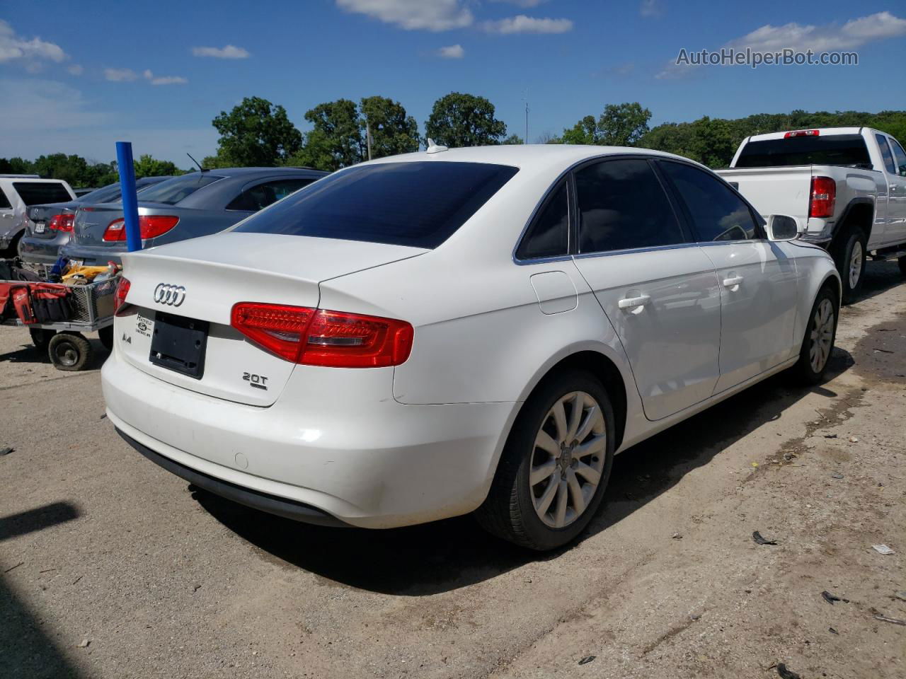 2013 Audi A4 Premium White vin: WAUBFAFLXDN004464