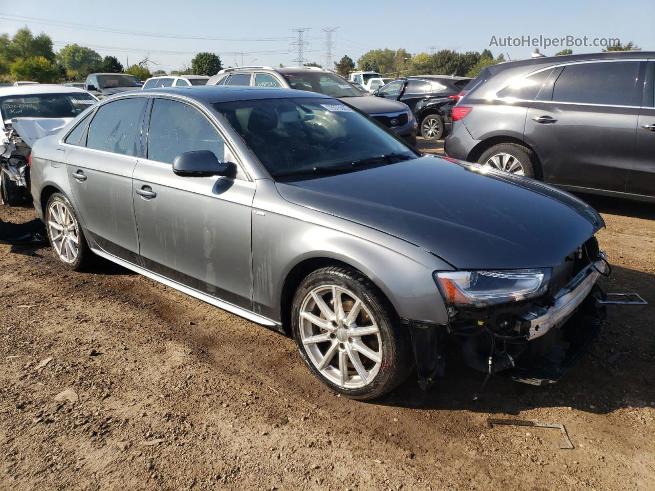 2016 Audi A4 Premium S-line Серый vin: WAUBFAFLXGN018370