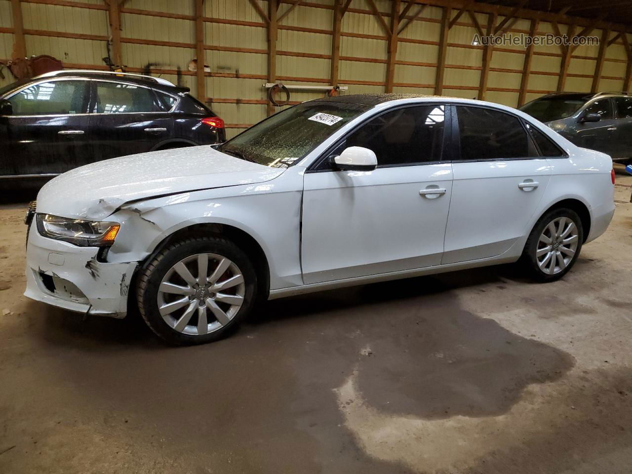 2013 Audi A4 Premium White vin: WAUBFCFL4DN026309