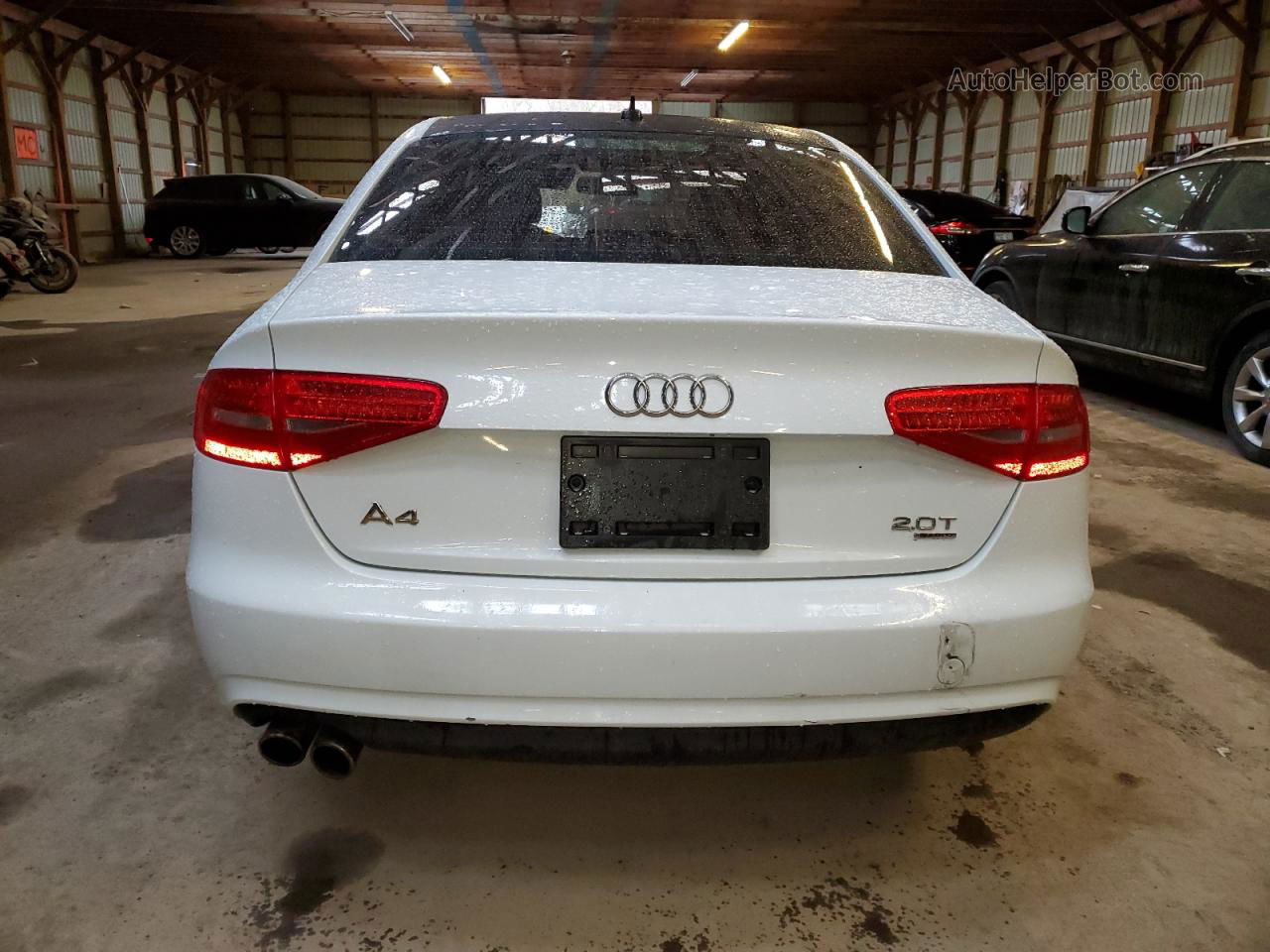 2013 Audi A4 Premium White vin: WAUBFCFL4DN026309