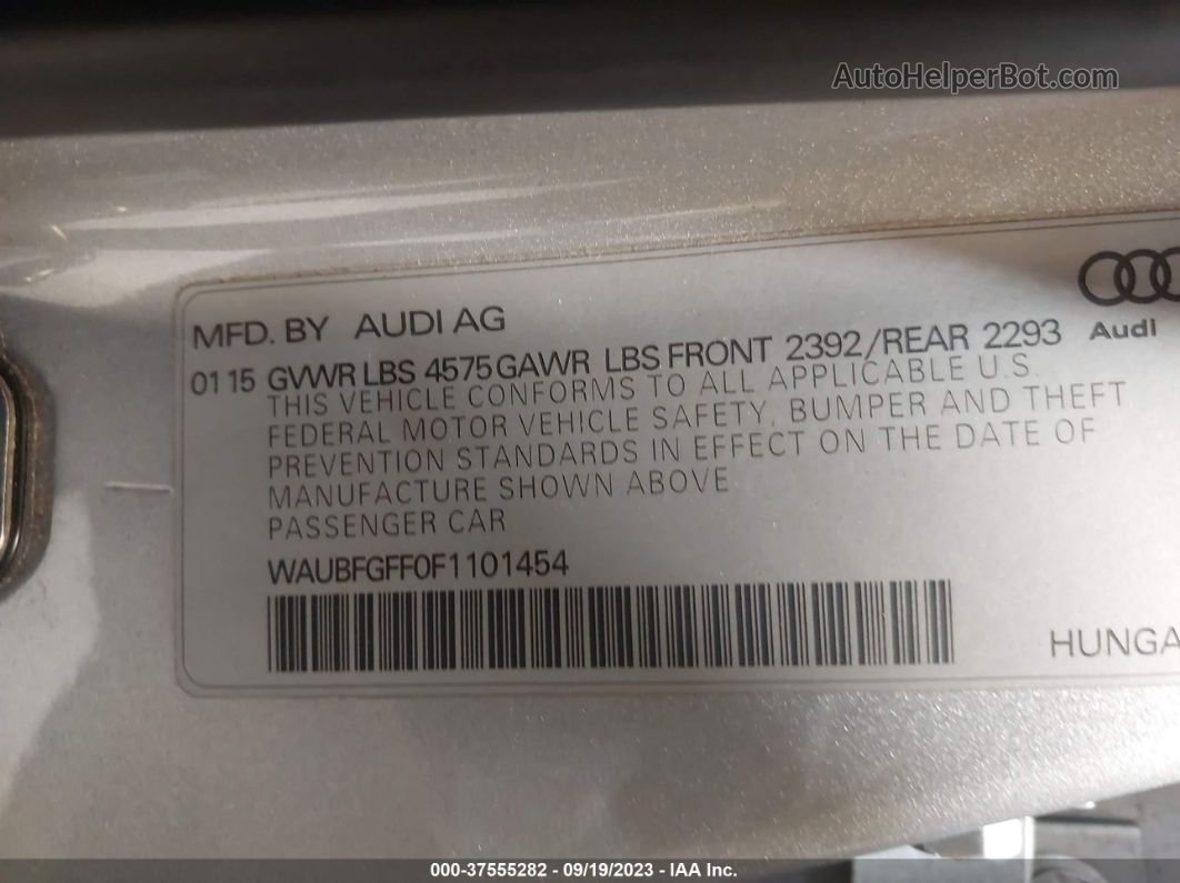 2015 Audi A3 2.0t Premium/2.0t Premium Plus Silver vin: WAUBFGFF0F1101454