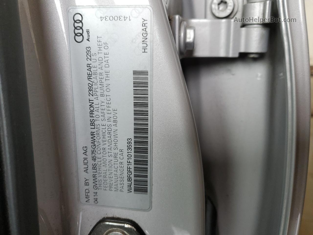 2015 Audi A3 Premium Silver vin: WAUBFGFF1F1013593