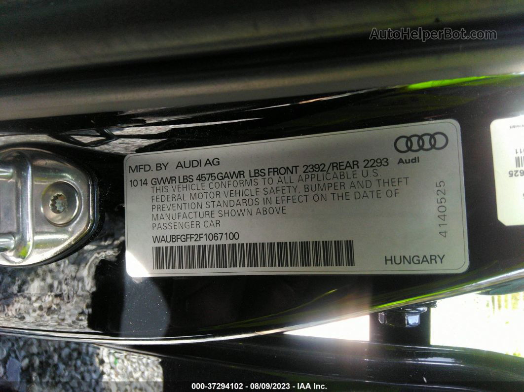 2015 Audi A3 2.0t Premium Черный vin: WAUBFGFF2F1067100