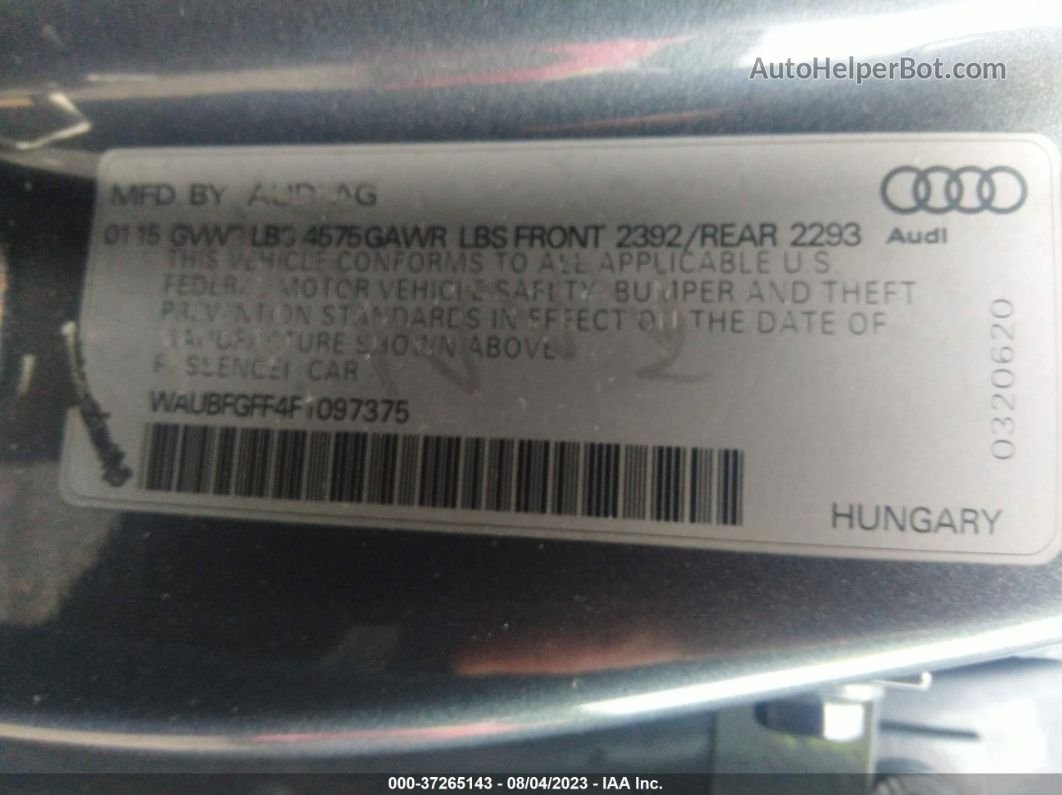 2015 Audi S3/a3 2.0t Premium Серый vin: WAUBFGFF4F1097375