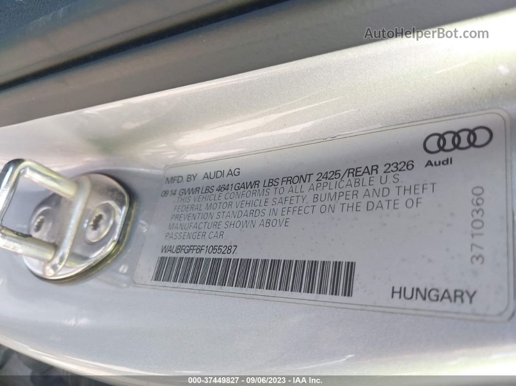 2015 Audi S3/a3 2.0t Premium Plus Серебряный vin: WAUBFGFF6F1055287