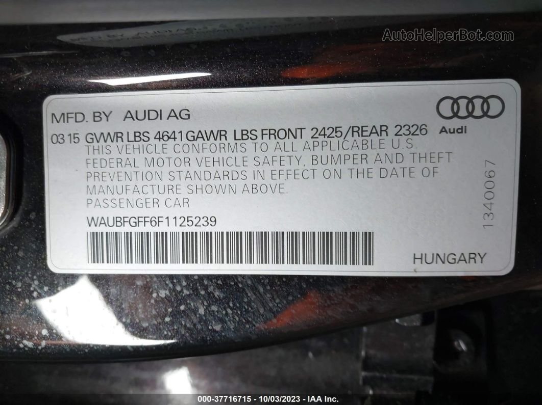 2015 Audi S3/a3 2.0t Premium Plus Black vin: WAUBFGFF6F1125239