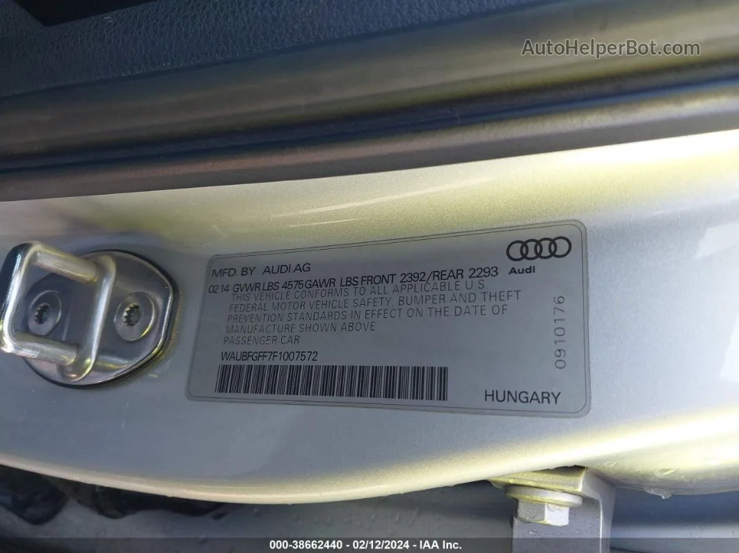 2015 Audi A3 2.0t Premium Silver vin: WAUBFGFF7F1007572