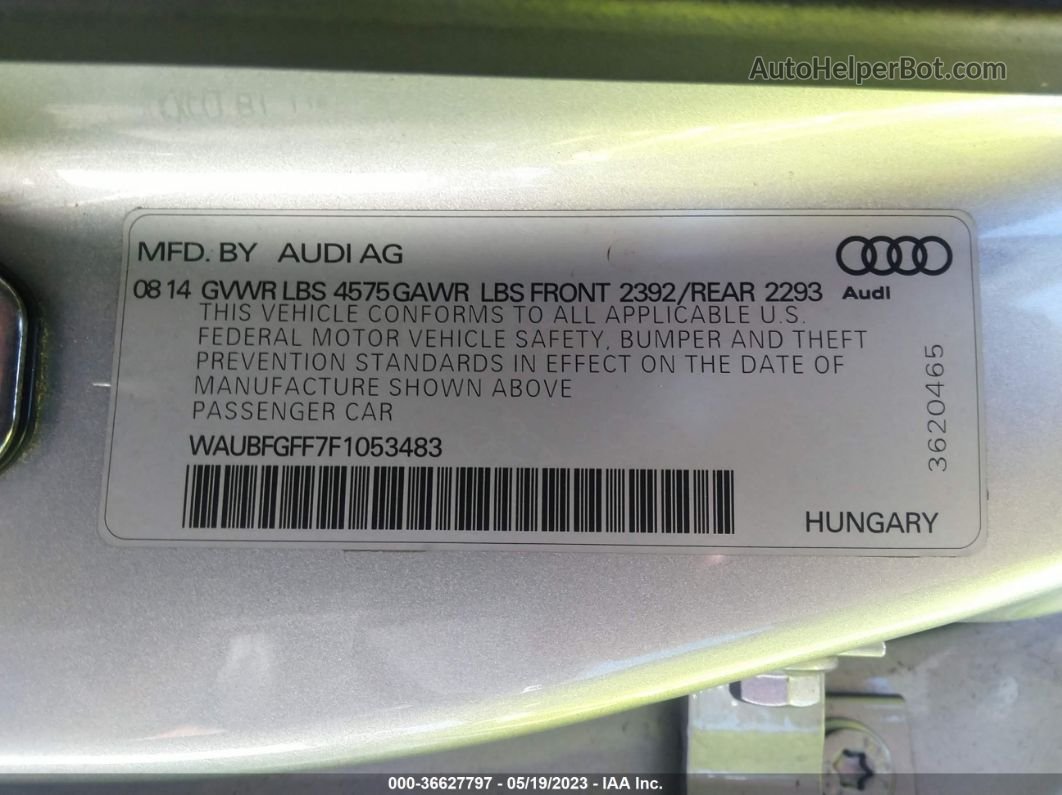 2015 Audi S3/a3 2.0t Premium Gray vin: WAUBFGFF7F1053483