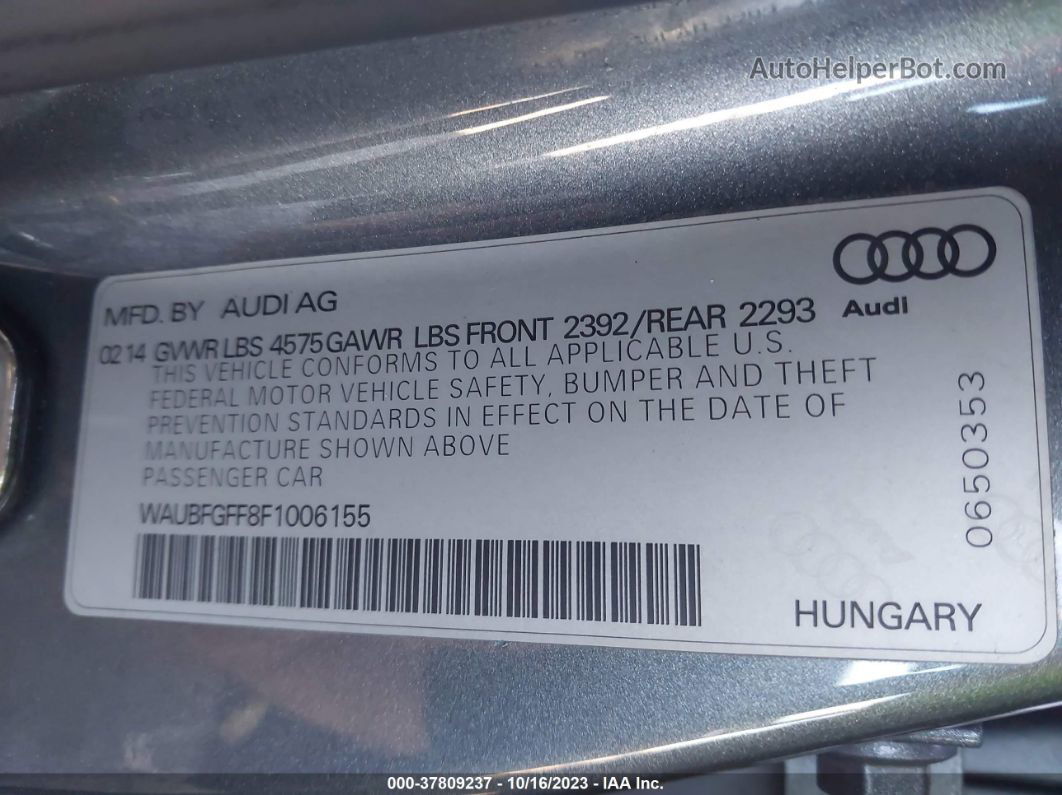 2015 Audi A3 2.0t Premium Серый vin: WAUBFGFF8F1006155