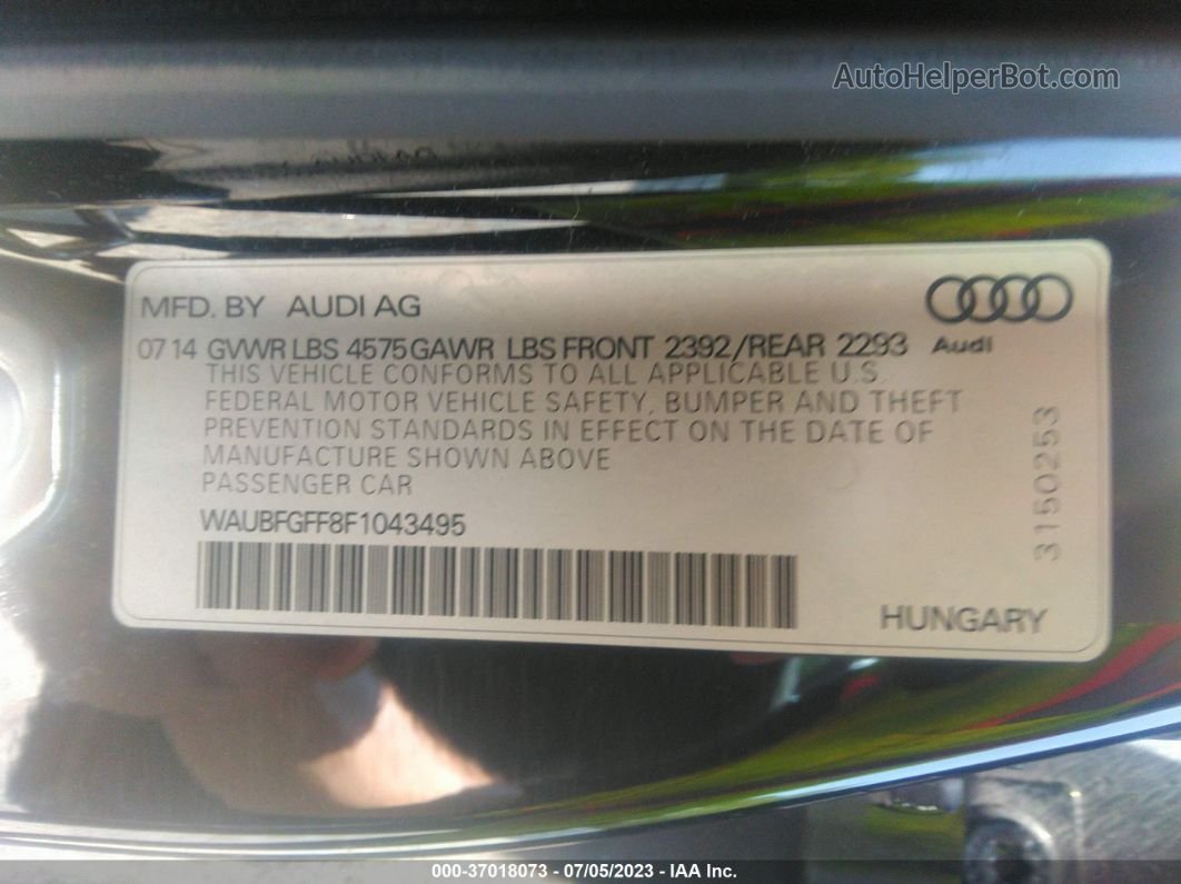 2015 Audi S3/a3 2.0t Premium Черный vin: WAUBFGFF8F1043495