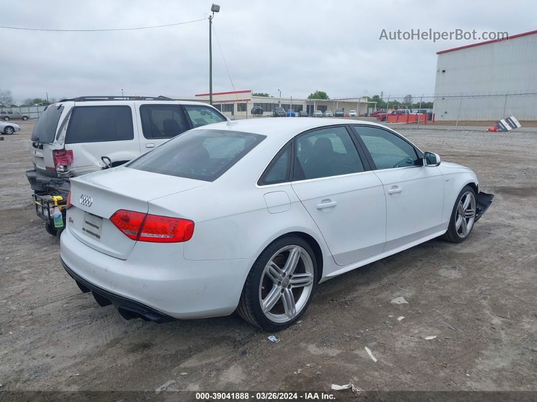 2012 Audi S4 Premium Plus White vin: WAUBGAFL0CA088099