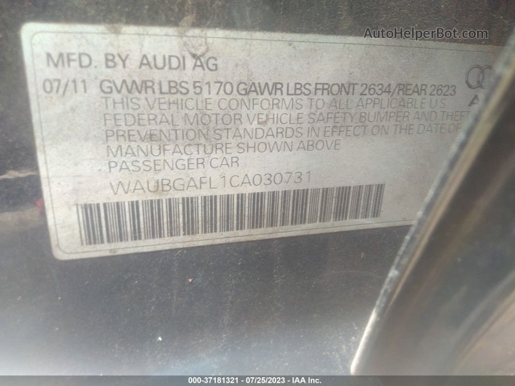 2012 Audi S4 Premium Plus Black vin: WAUBGAFL1CA030731