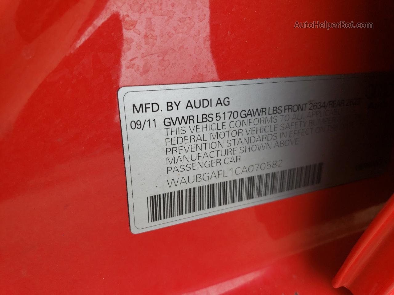 2012 Audi S4 Premium Plus Red vin: WAUBGAFL1CA070582