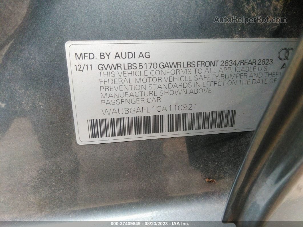 2012 Audi S4 Premium Plus Gray vin: WAUBGAFL1CA110921