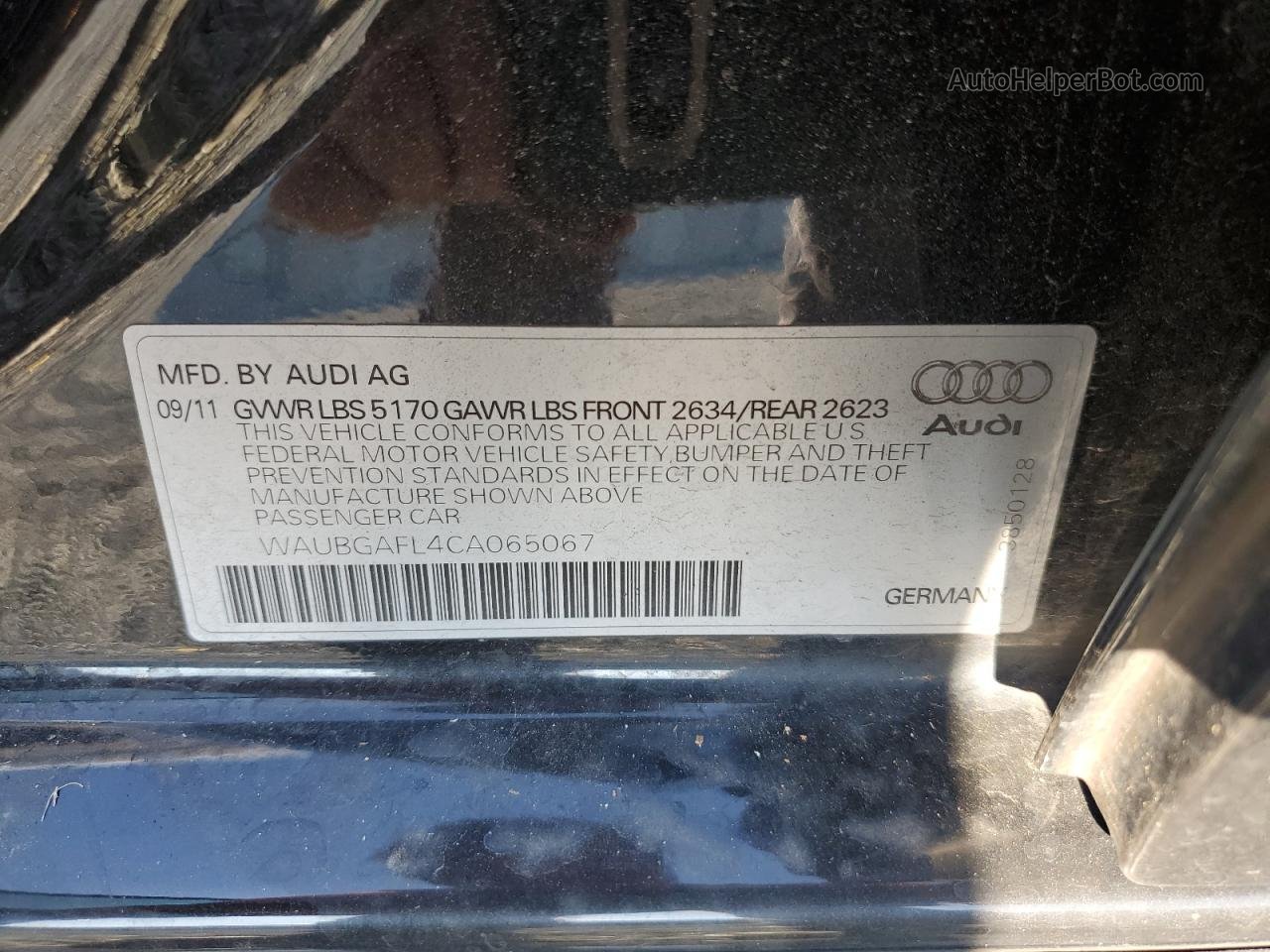 2012 Audi S4 Premium Plus Черный vin: WAUBGAFL4CA065067