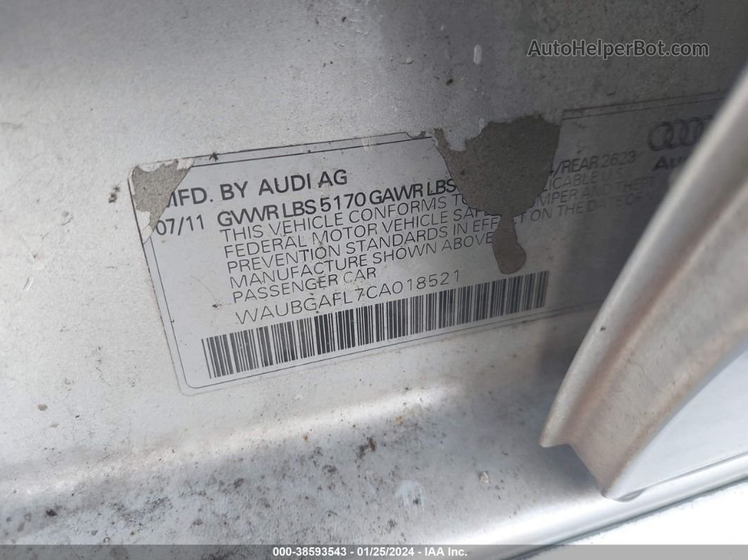 2012 Audi S4 3.0 Premium Plus Silver vin: WAUBGAFL7CA018521