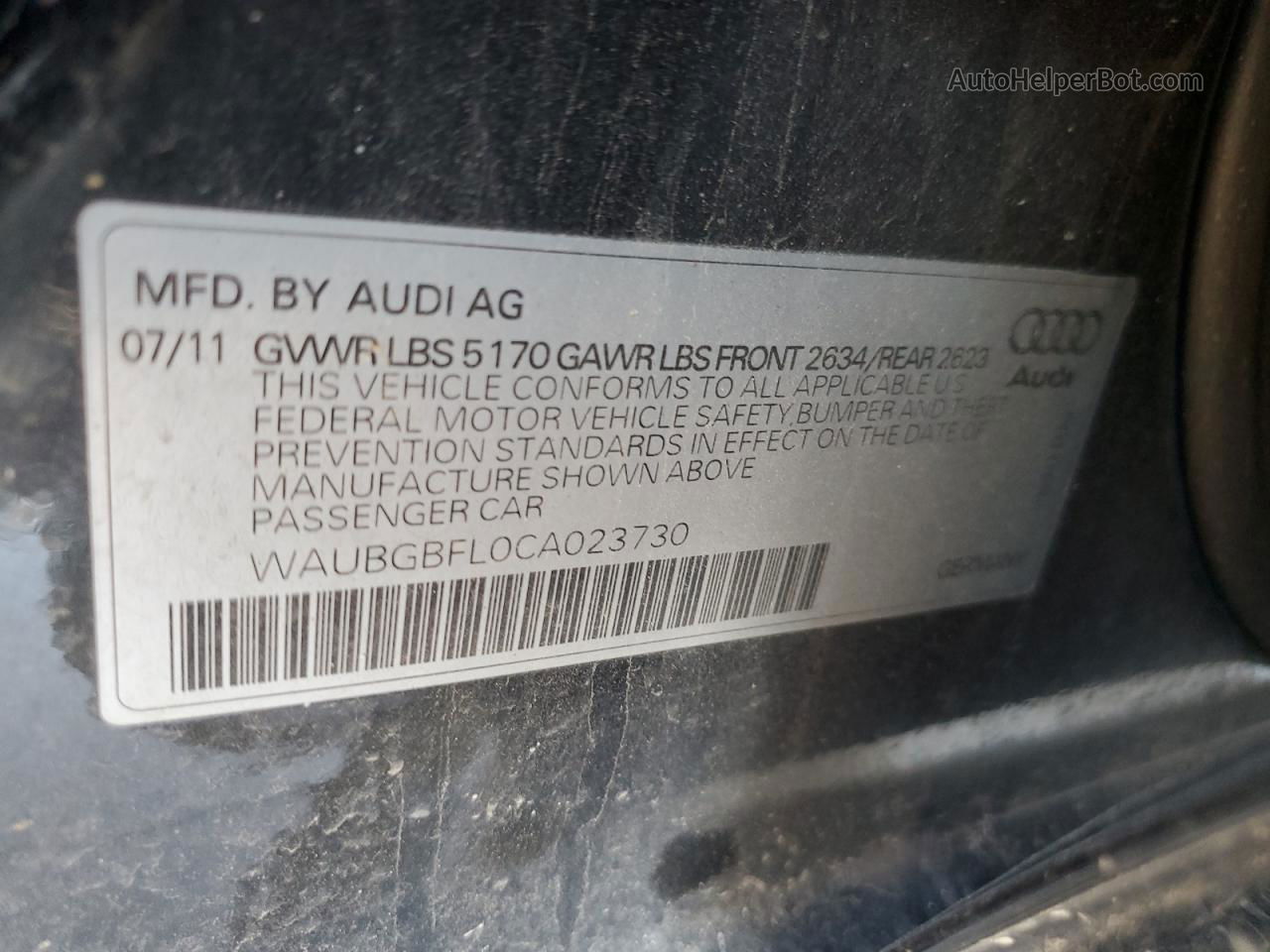 2012 Audi S4 Premium Plus Black vin: WAUBGBFL0CA023730