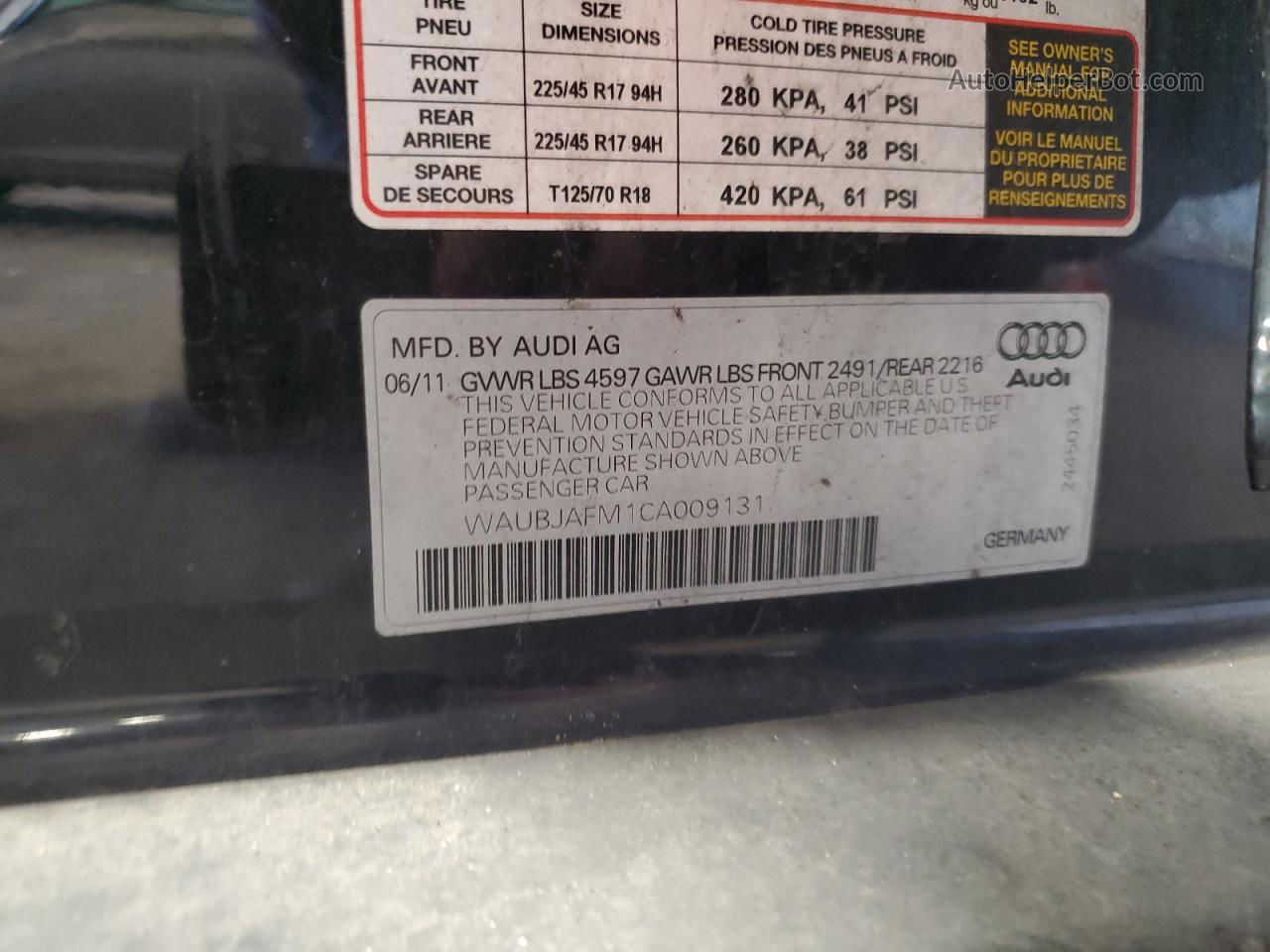 2012 Audi A3 Premium Черный vin: WAUBJAFM1CA009131