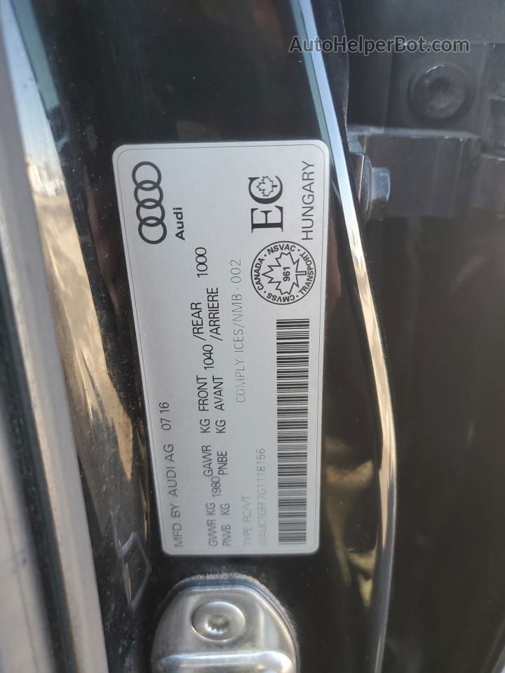2016 Audi A3 Premium Plus Black vin: WAUC7GFF7G1118156