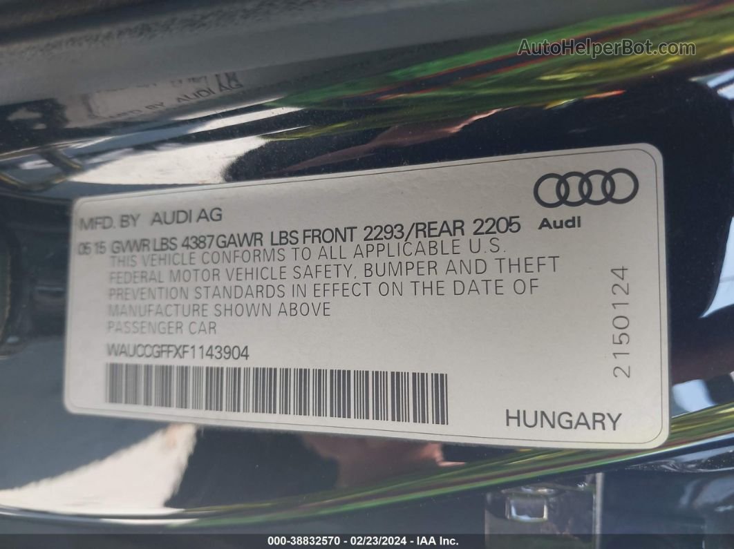2015 Audi A3 1.8t Premium Черный vin: WAUCCGFFXF1143904