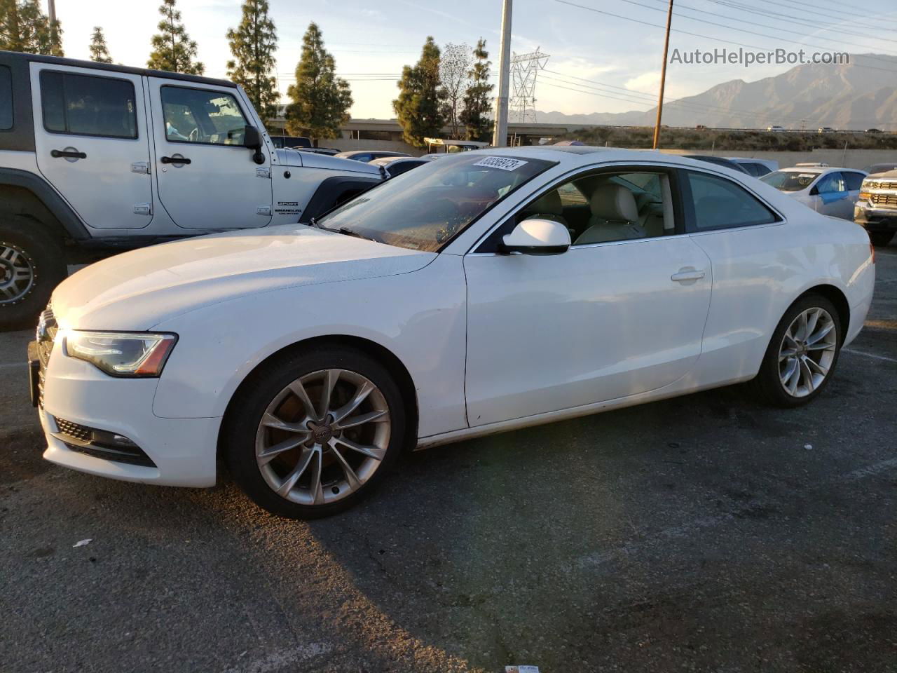 2014 Audi A5 Premium White vin: WAUCFAFR0EA053111