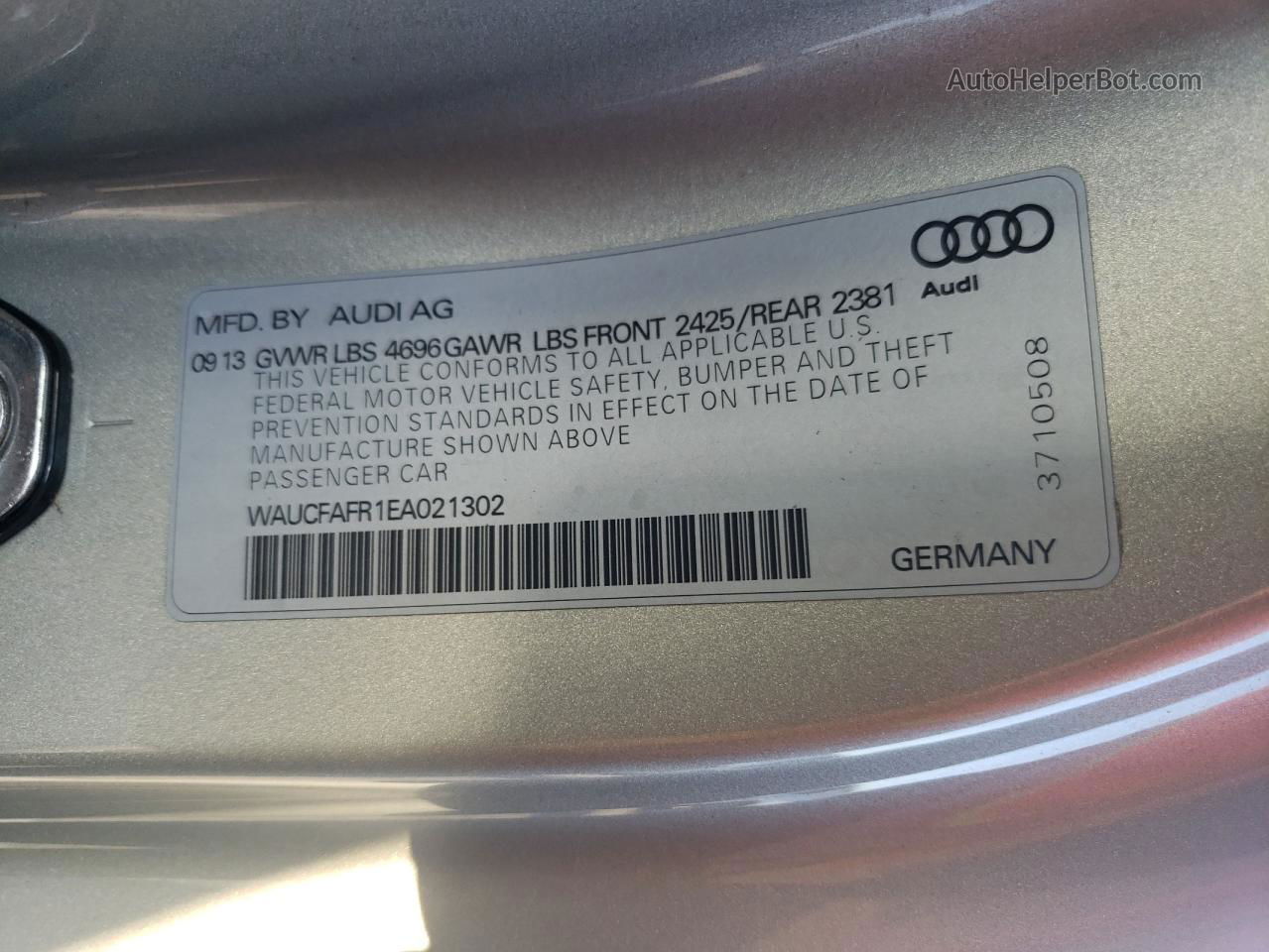 2014 Audi A5 Premium Silver vin: WAUCFAFR1EA021302