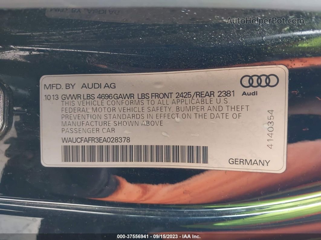 2014 Audi A5 Premium Black vin: WAUCFAFR3EA028378