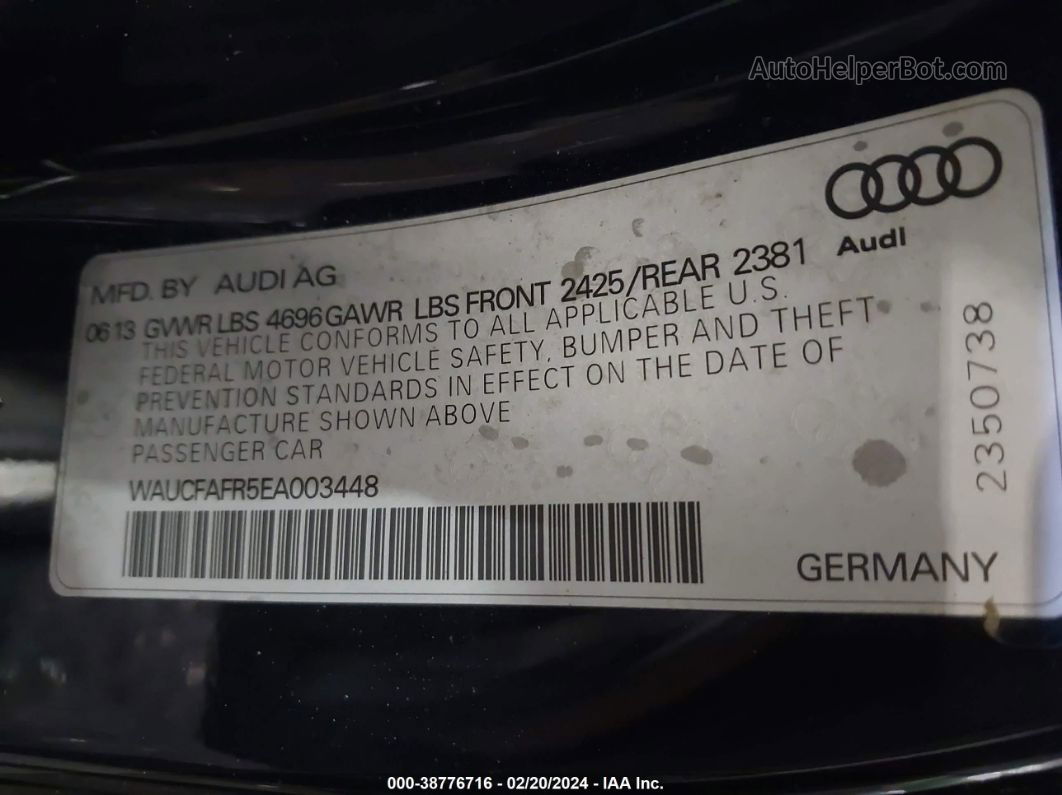 2014 Audi A5 2.0t Premium Черный vin: WAUCFAFR5EA003448