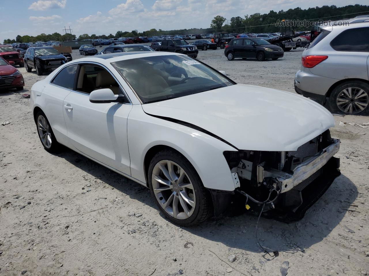 2014 Audi A5 Premium White vin: WAUCFAFR7EA062422