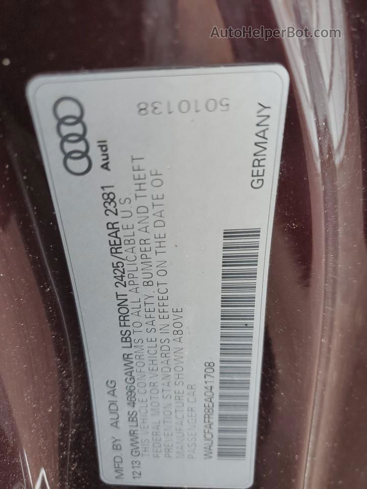 2014 Audi A5 Premium Фиолетовый vin: WAUCFAFR8EA041708