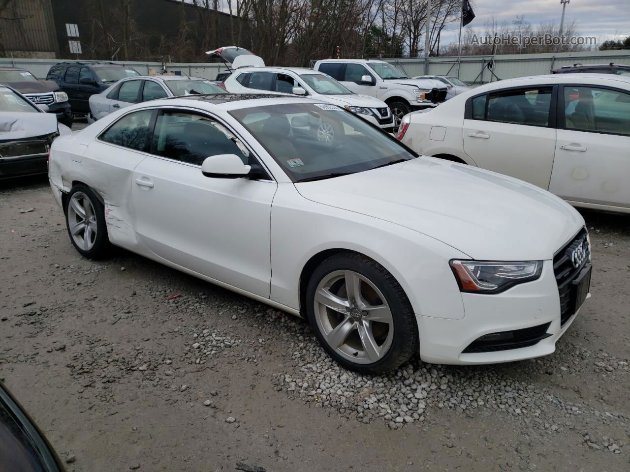 2014 Audi A5 Premium White vin: WAUCFAFRXEA059935