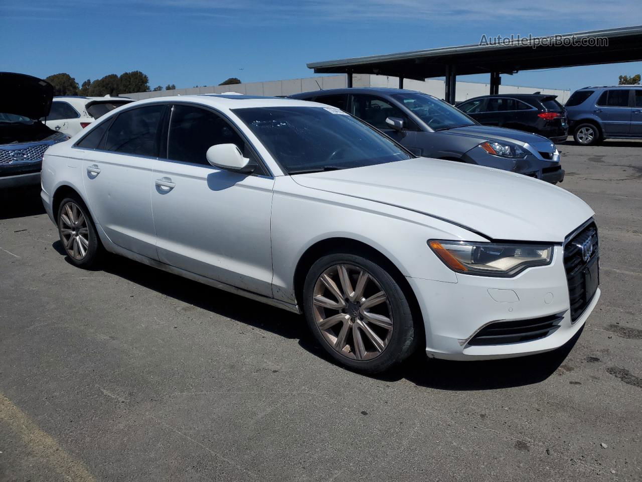 2014 Audi A6 Premium Plus White vin: WAUDFAFC4EN114694