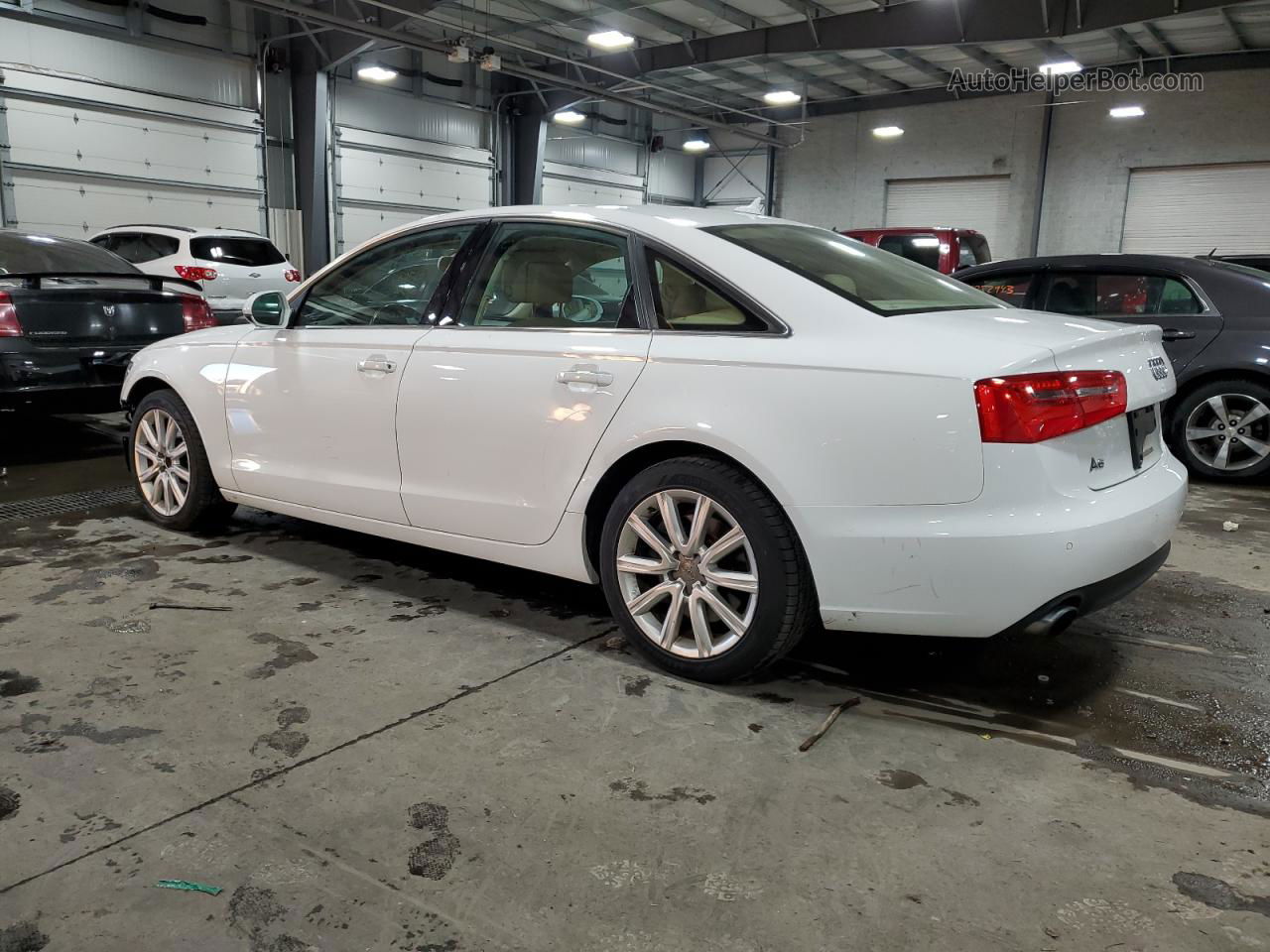 2014 Audi A6 Premium Plus White vin: WAUDFAFCXEN107751