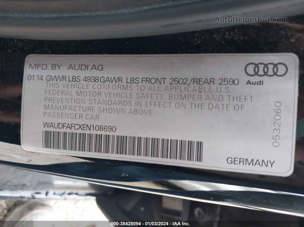 2014 Audi A6 2.0t Premium Черный vin: WAUDFAFCXEN108690