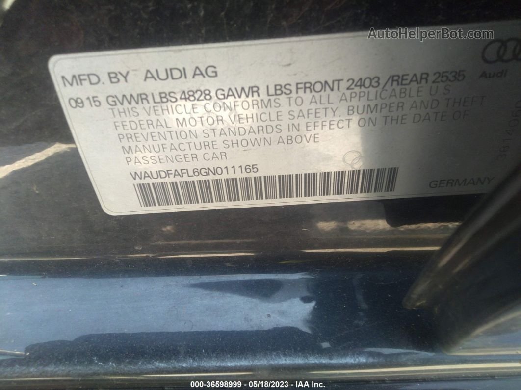 2016 Audi A4 2.0t Premium Черный vin: WAUDFAFL6GN011165