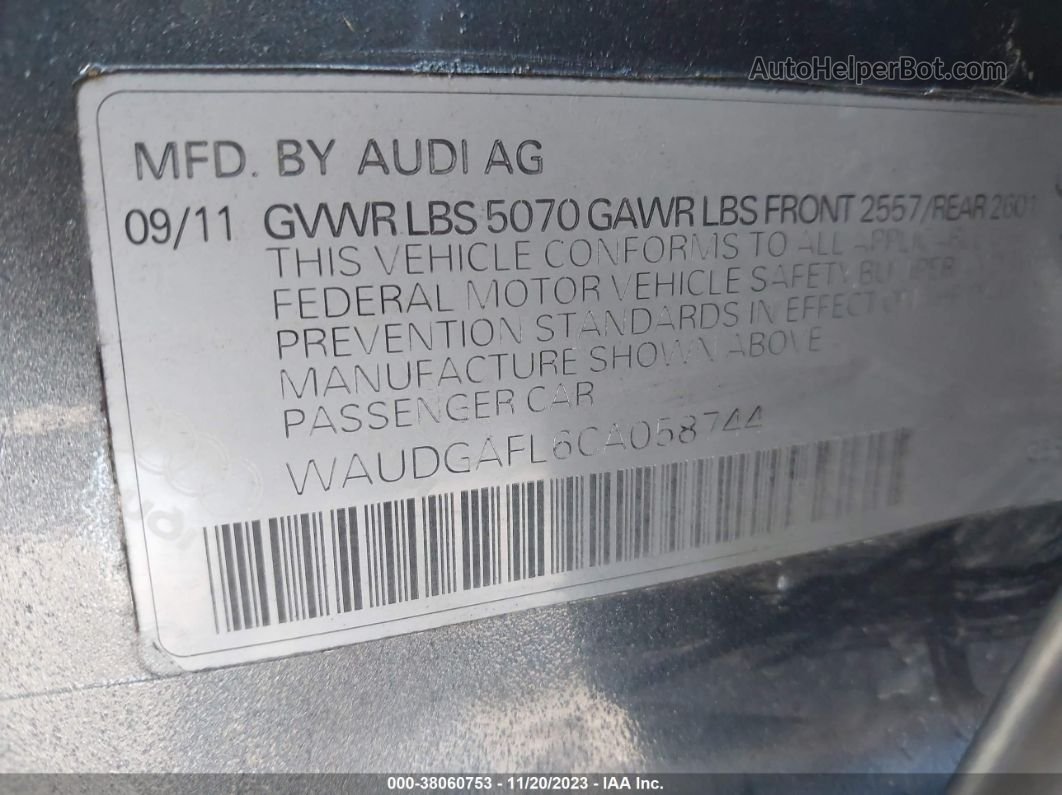 2012 Audi S4 Premium Plus Серый vin: WAUDGAFL6CA058744