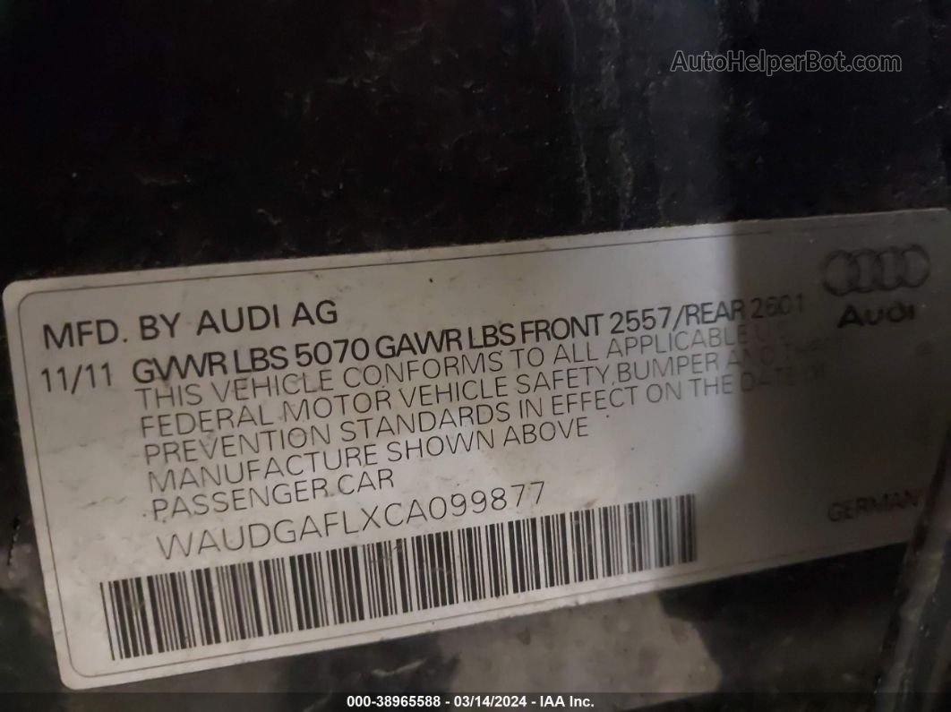 2012 Audi S4 3.0 Premium Plus Black vin: WAUDGAFLXCA099877