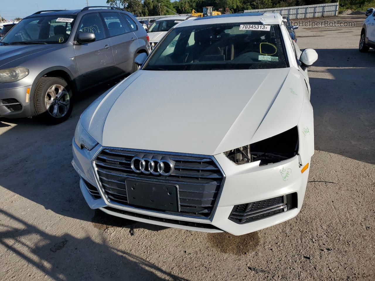 2017 Audi A4 Premium White vin: WAUDNAF40HN051237