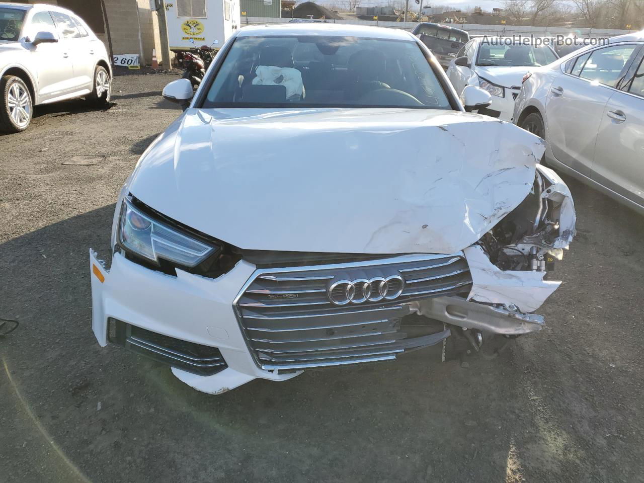 2017 Audi A4 Premium White vin: WAUDNAF41HN051117