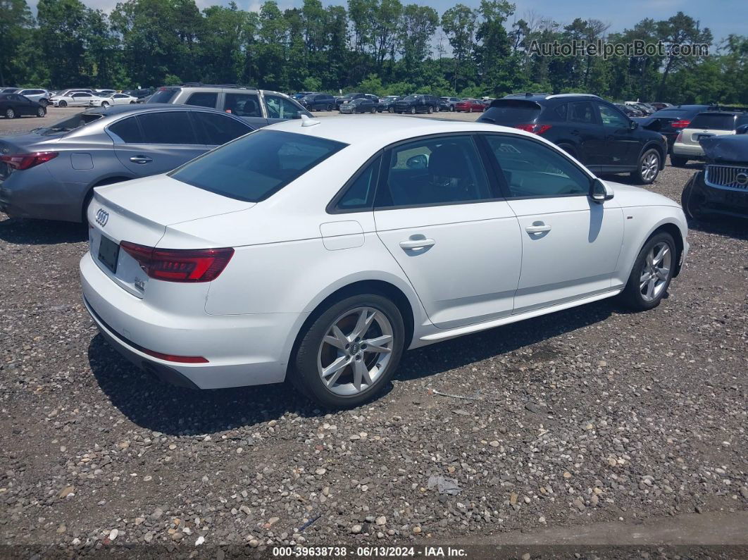 2018 Audi A4 2.0t Premium/2.0t Tech Premium White vin: WAUDNAF41JN002117