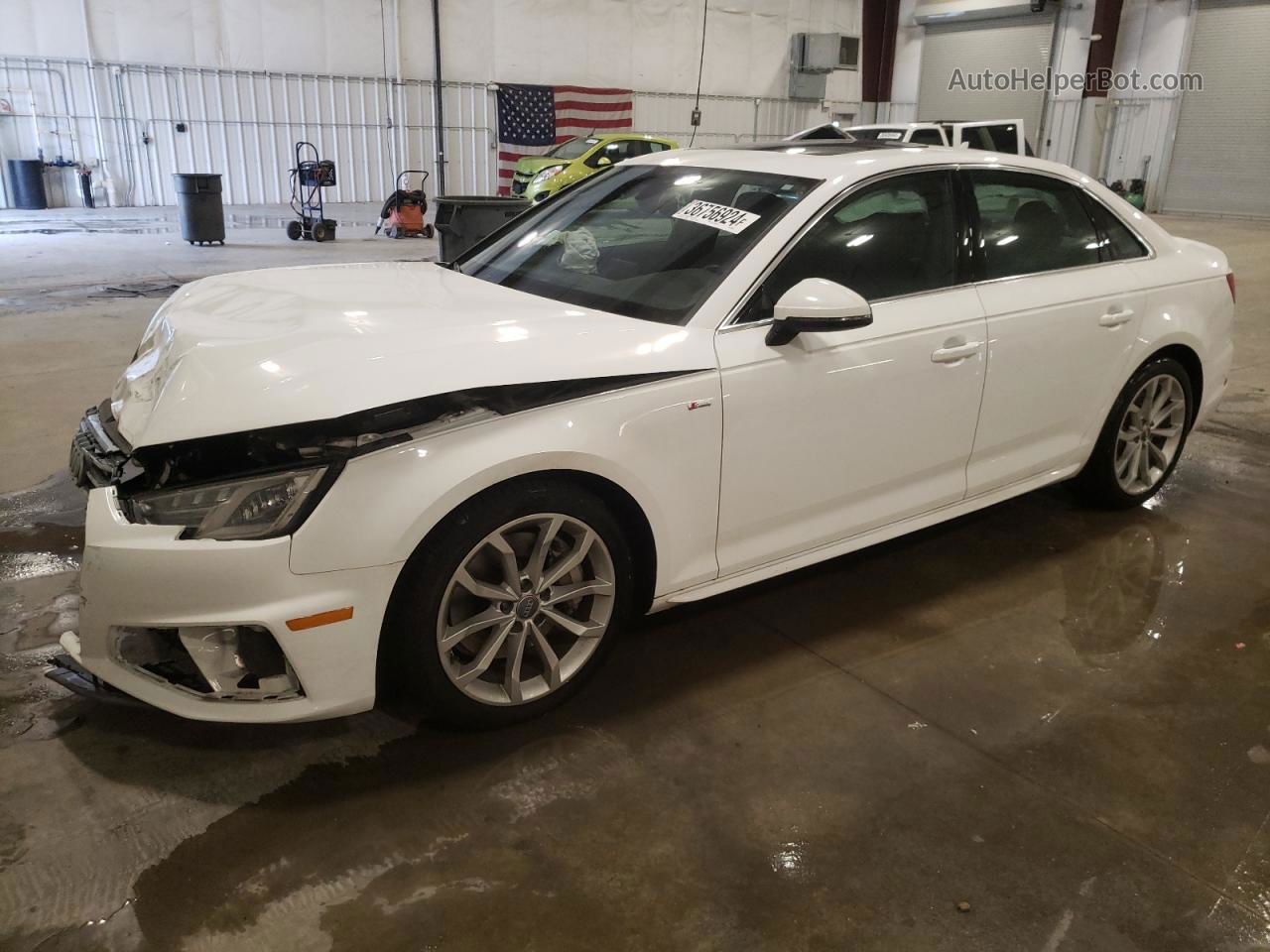 2019 Audi A4 Premium White vin: WAUDNAF44KN018703