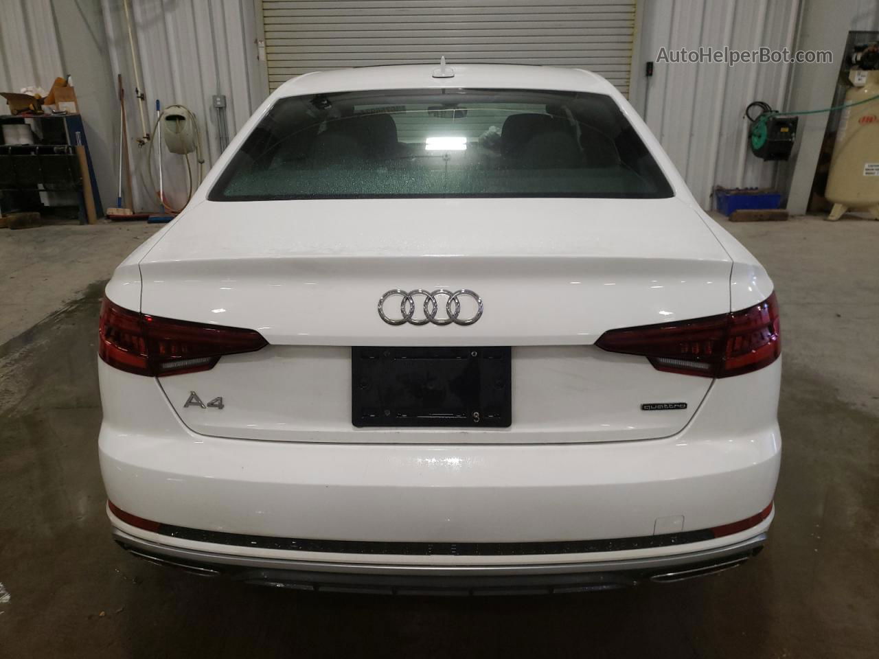 2019 Audi A4 Premium White vin: WAUDNAF44KN018703