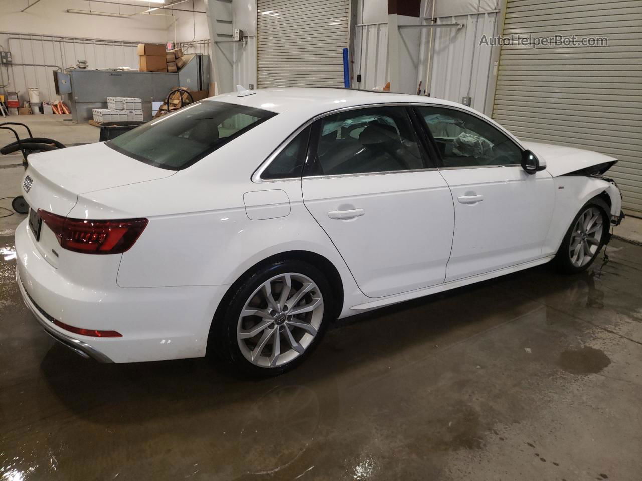 2019 Audi A4 Premium White vin: WAUDNAF44KN018703