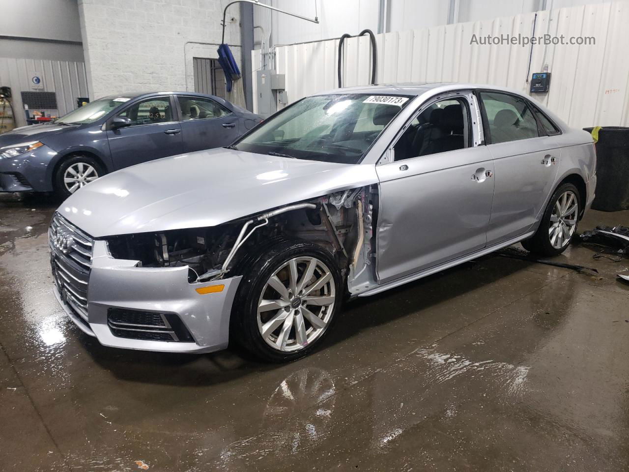 2018 Audi A4 Premium Silver vin: WAUDNAF45JA040666